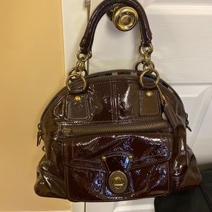 COACH brown patent  leather bag